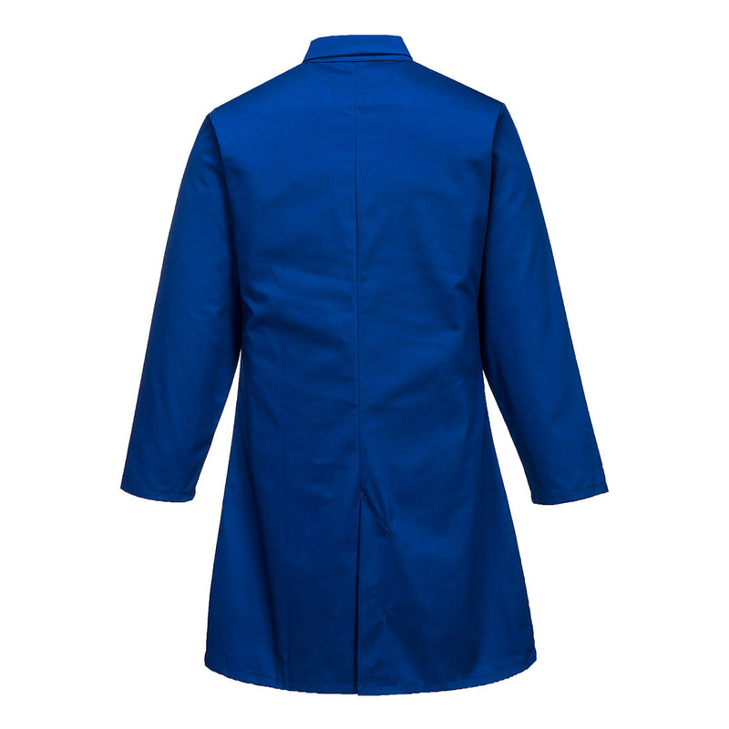 Chargez l'image dans la visionneuse de la galerie, 2202 - Blouse homme agroalimentaire, 1 poche, Bleu Royal, vue de dos # Couleur_Bleu Royal