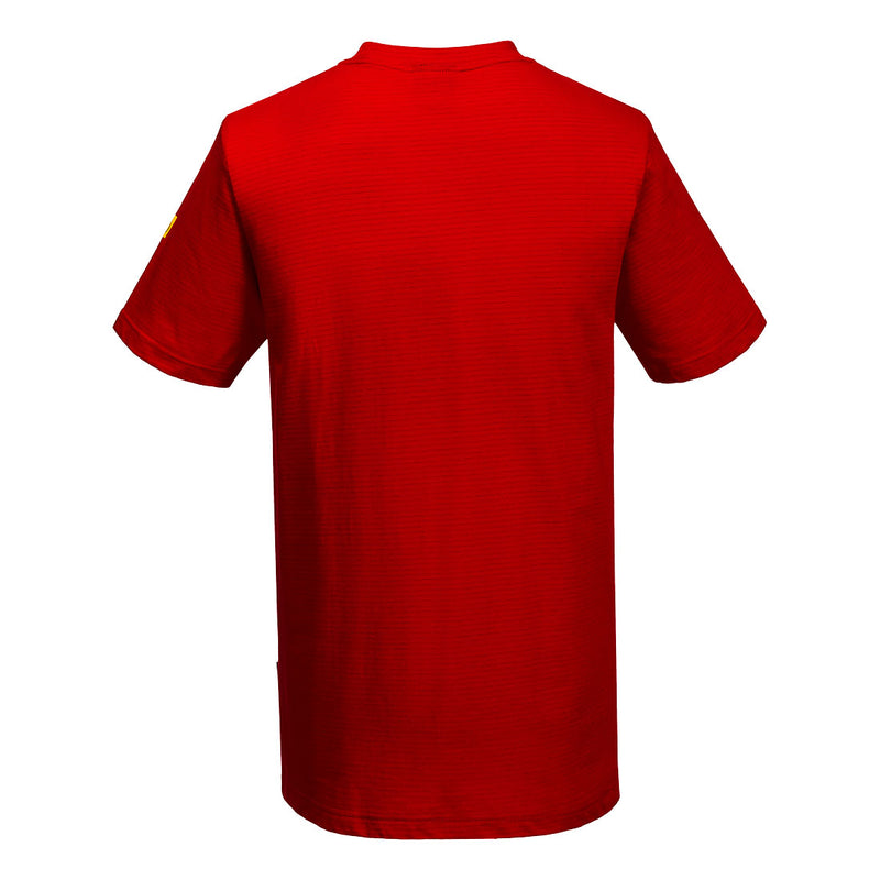Chargez l'image dans la visionneuse de la galerie, AS20 - T-Shirt antistatique ESD, Rouge foncé, vue de dos # Couleur_Rouge foncé