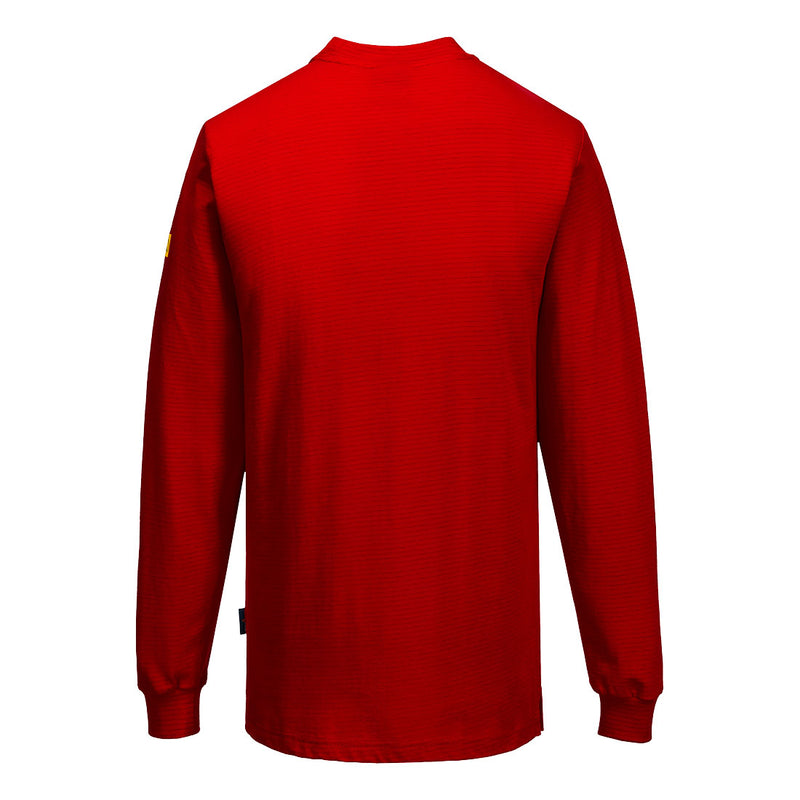 Chargez l'image dans la visionneuse de la galerie, AS22 - T-shirt manches longues antistatique ESD, Rouge foncé, vue de dos # Couleur_Rouge foncé