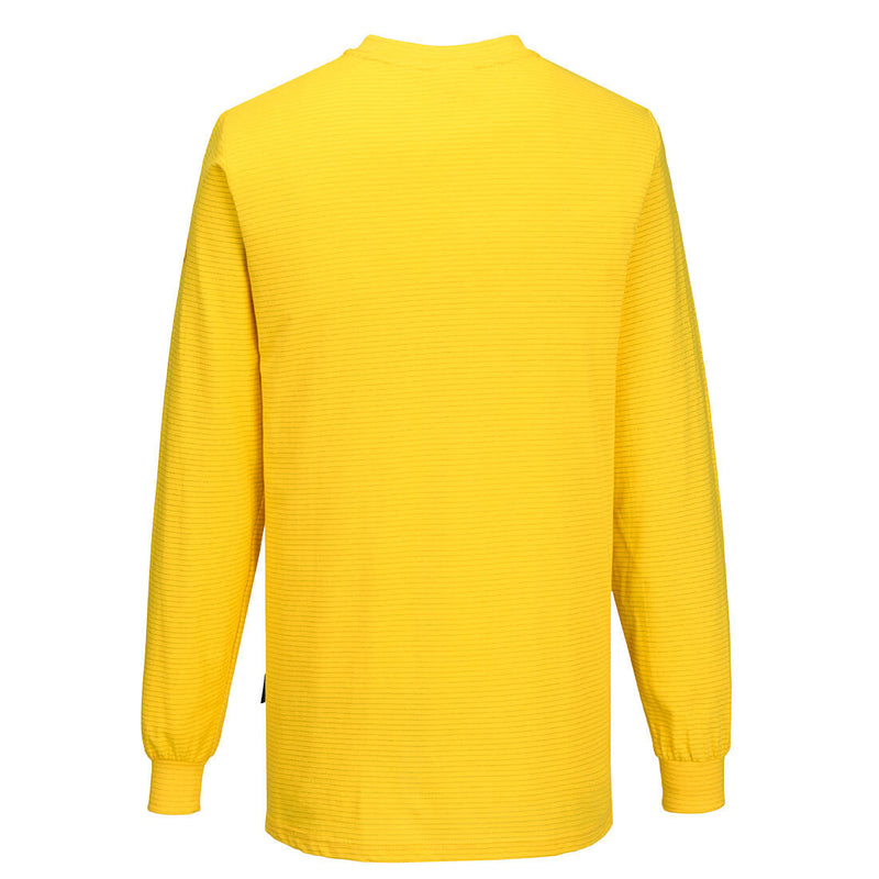 Chargez l'image dans la visionneuse de la galerie, AS22 - T-shirt manches longues antistatique ESD, Jaune foncé, vue de dos # Couleur_Jaune foncé