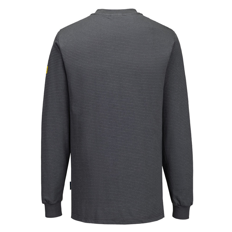 Chargez l'image dans la visionneuse de la galerie, AS22 - T-shirt manches longues antistatique ESD, Gris Zoom, vue de dos # Couleur_Gris Zoom