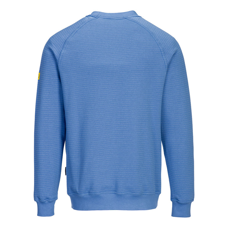 Chargez l'image dans la visionneuse de la galerie, AS24 - sweat shirt anti statique ESD, Bleu Hamilton, vue de dos # Couleur_Bleu Hamilton