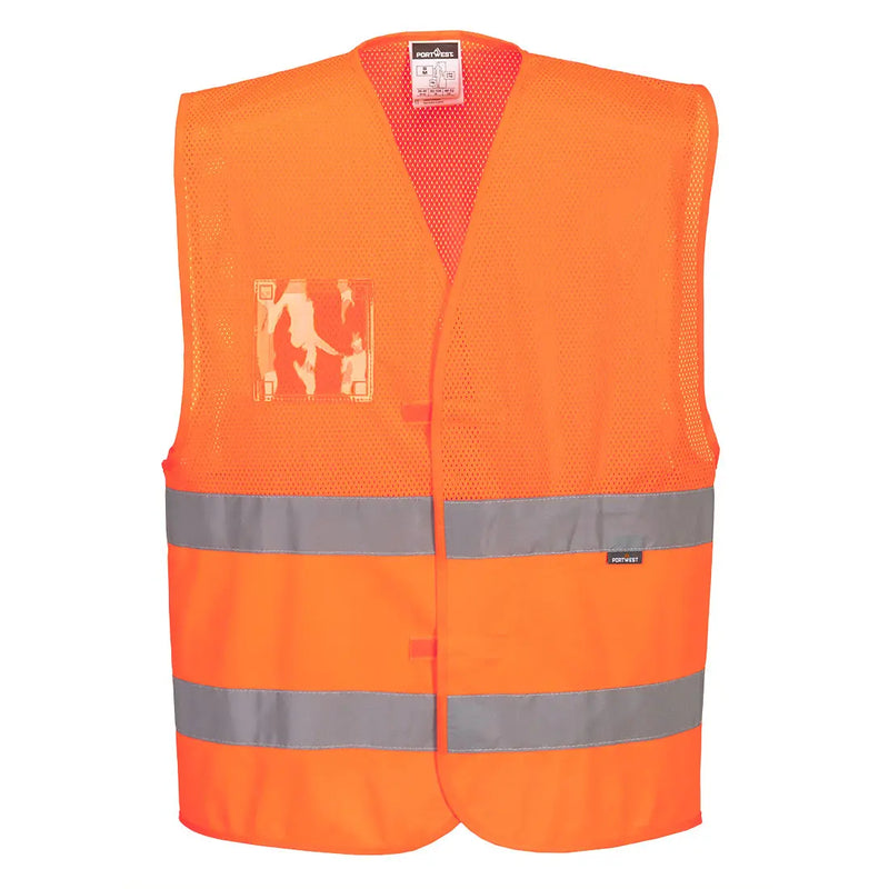 Chargez l'image dans la visionneuse de la galerie, Gilet HV semi-maille C494 - porte-badge et bandes réfléchissantes