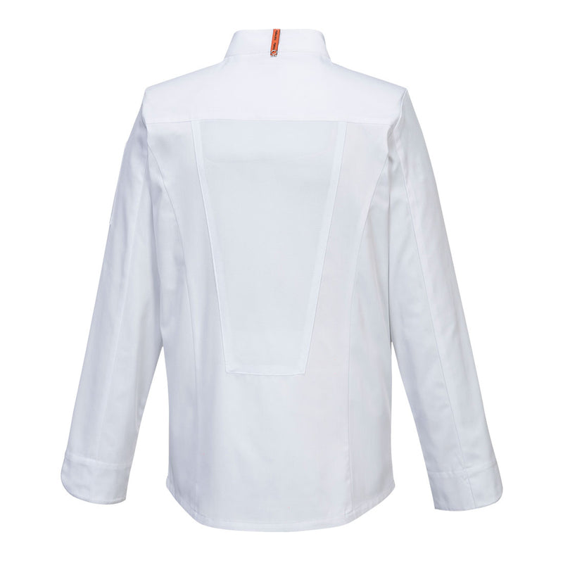 Chargez l'image dans la visionneuse de la galerie, C838 - Veste Cuisine Meshair Pro L/S, Blanc, vue de dos # Couleur_Blanc