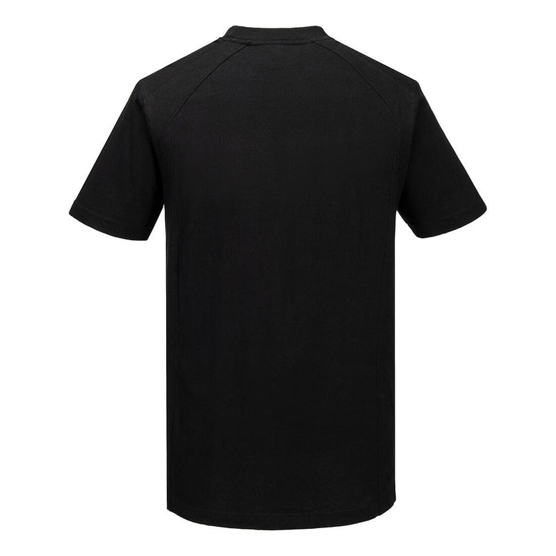 Chargez l'image dans la visionneuse de la galerie, CD811 - T-shirt coton léger WX2 manches courtes, Noir, vue de dos # Couleur_Noir