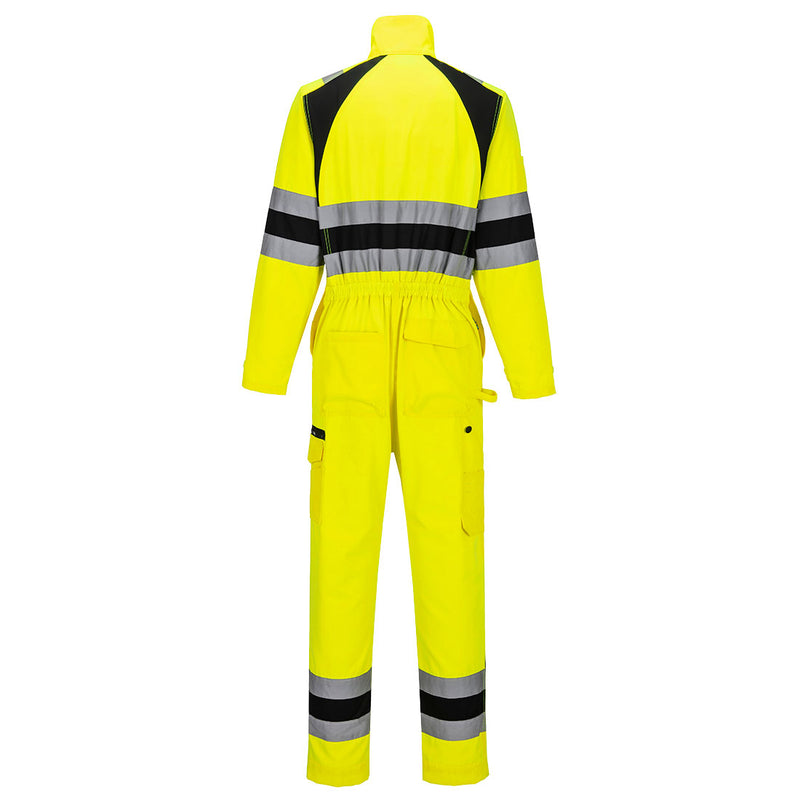 Chargez l'image dans la visionneuse de la galerie, CD855 - Combinaison WX2 Eco Stretch, Jaune/Noir, vue de dos # Couleur_Jaune/Noir