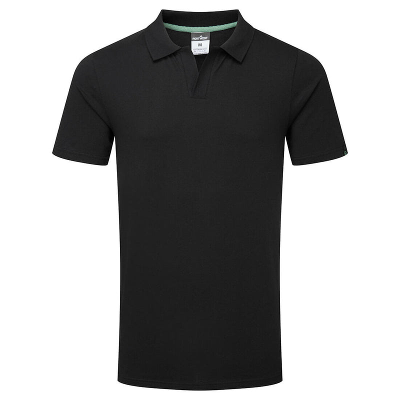 Chargez l'image dans la visionneuse de la galerie, EC210 - Polo en coton biologique recyclable, Noir # Couleur_Noir