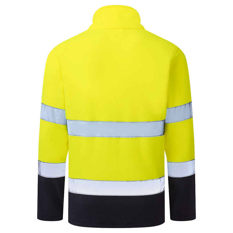 Chargez l'image dans la visionneuse de la galerie, ES251 - ES1 Essential Polaire Contrastée Haute Visibilité, Jaune/Marine, vue de dos # Couleur_Jaune/Marine
