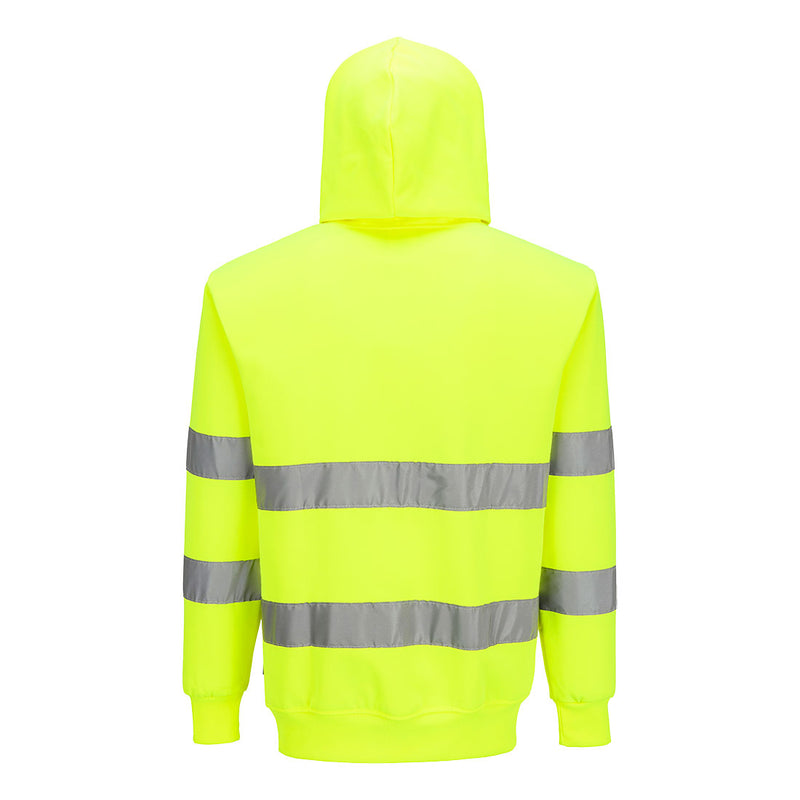 Chargez l'image dans la visionneuse de la galerie, ES304 - ES1 Essential Sweatshirt à Capuche Haute Visibilité, Jaune, vue de dos # Couleur_Jaune