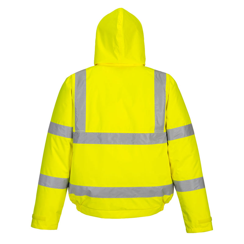 Chargez l'image dans la visionneuse de la galerie, ES463 - ES1 Essential Veste Bomber Hivernale Haute Visibilité, Jaune, vue de dos # Couleur_Jaune