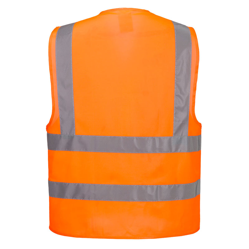 Chargez l'image dans la visionneuse de la galerie, ES470 - ES1 Essential Gilet à Bandes et Bretelles Haute Visibilité, Orange, vue de dos # Couleur_Orange