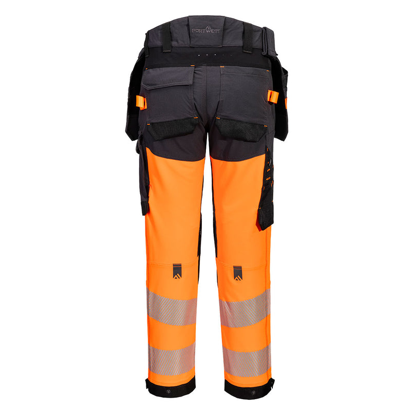 Chargez l'image dans la visionneuse de la galerie, EV442 - Pantalon Stretch EV4 Haute-Visibilité Classe 1 avec Poches flottantes Démontables, Or/Metal Tall, vue de dos # Couleur_Or/Metal Tall