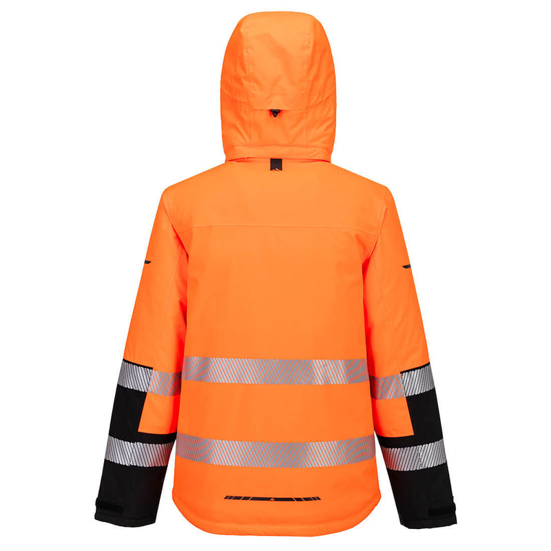 Chargez l'image dans la visionneuse de la galerie, EV467 - Parka sherpa EV4 HV, Orange/Noir, vue de dos # Couleur_Orange/Noir