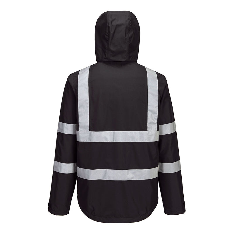 Chargez l'image dans la visionneuse de la galerie, F442 - Veste de pluie légère Iona pliable, Noir, vue de dos # Couleur_Noir