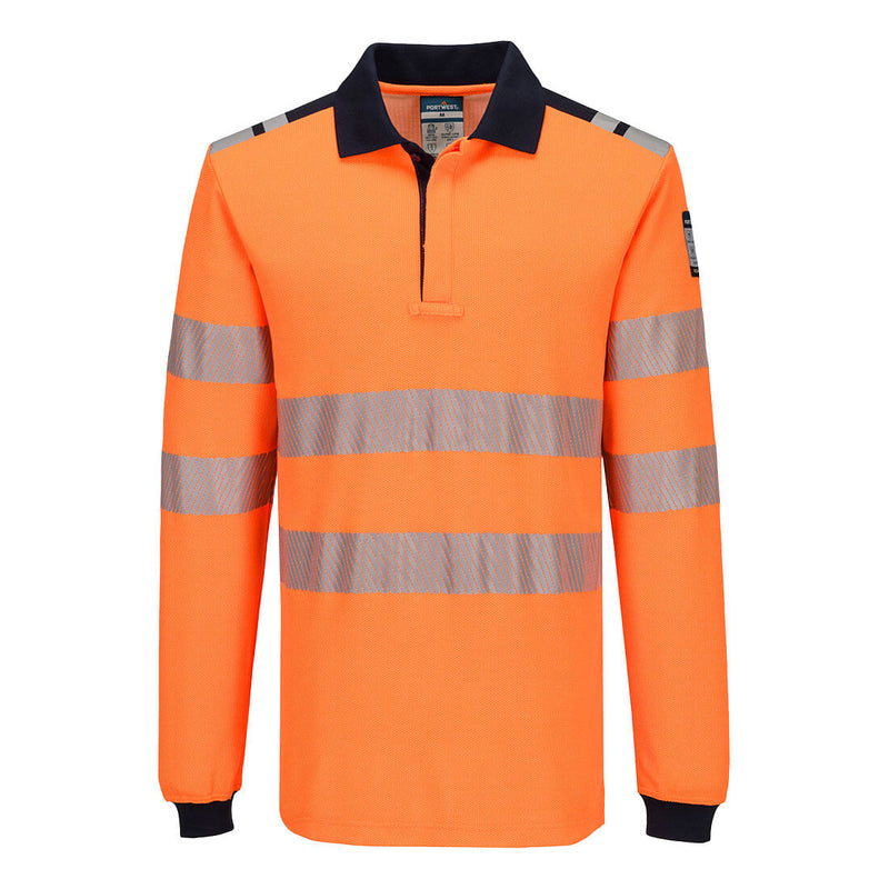 Chargez l'image dans la visionneuse de la galerie, FR734 - Polo ML PW3 HVO Modaflame FR, Orange/Marine # Couleur_Orange/Marine