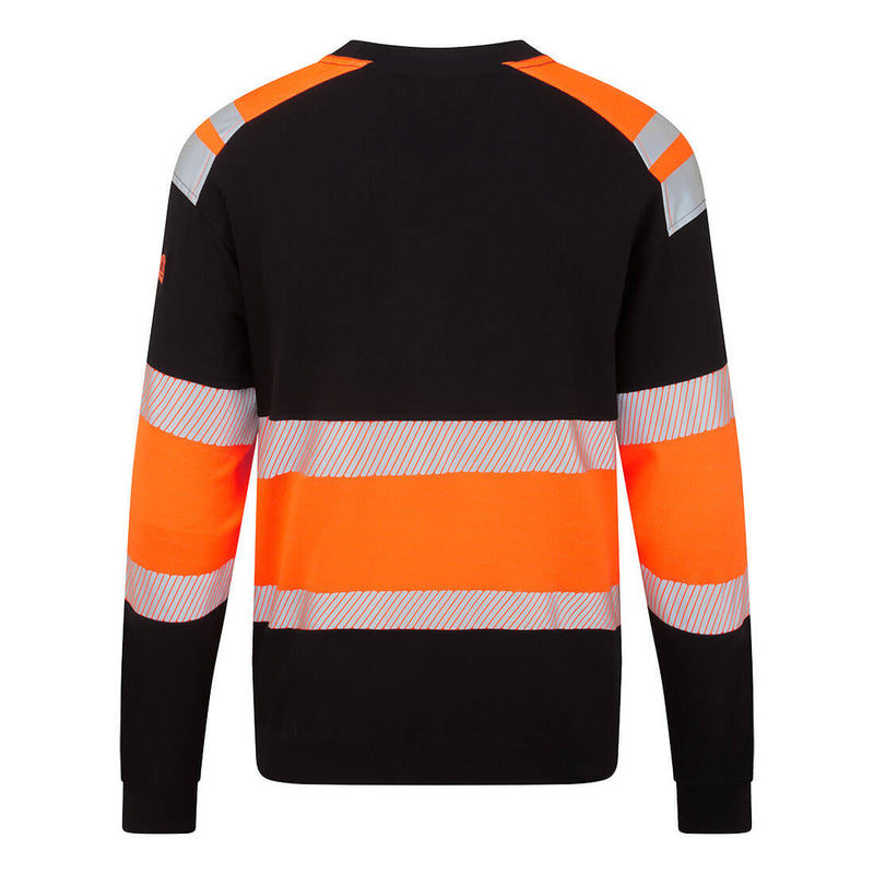 Chargez l'image dans la visionneuse de la galerie, FR737 - SweatshirtPW3 Modaflame HV Classe 1, Orange/Noir, vue de dos # Couleur_Orange/Noir
