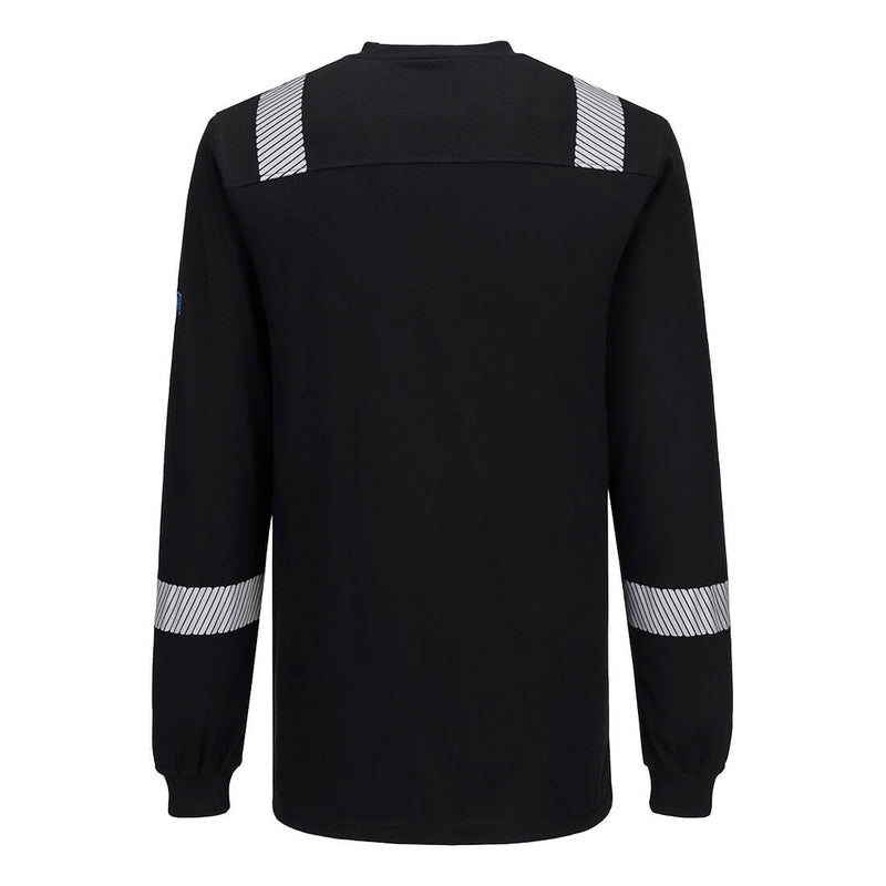 Chargez l'image dans la visionneuse de la galerie, FR751 - T-shirt manches longues WX3 Modaflame Knit FR, Noir, vue de dos # Couleur_Noir