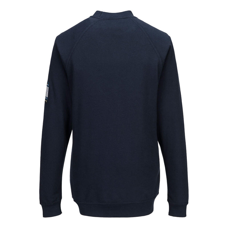 Chargez l'image dans la visionneuse de la galerie, FR759 - Sweatshirt pour femmes Modaflame, Marine, vue de dos # Couleur_Marine