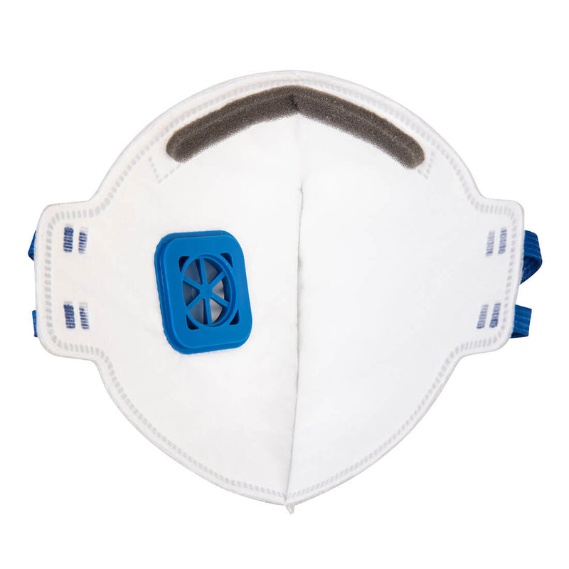 Chargez l'image dans la visionneuse de la galerie, P251 - Masque pliable FFP2 avec valve (20pcs), Blanc, vue de dos # Couleur_Blanc