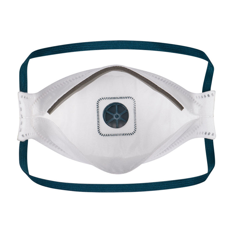 Chargez l'image dans la visionneuse de la galerie, P261 - Masque respiratoire FFP2 pliable avec valve – modèle Dolomite (boîte de 10), Blanc, vue de dos # Couleur_Blanc