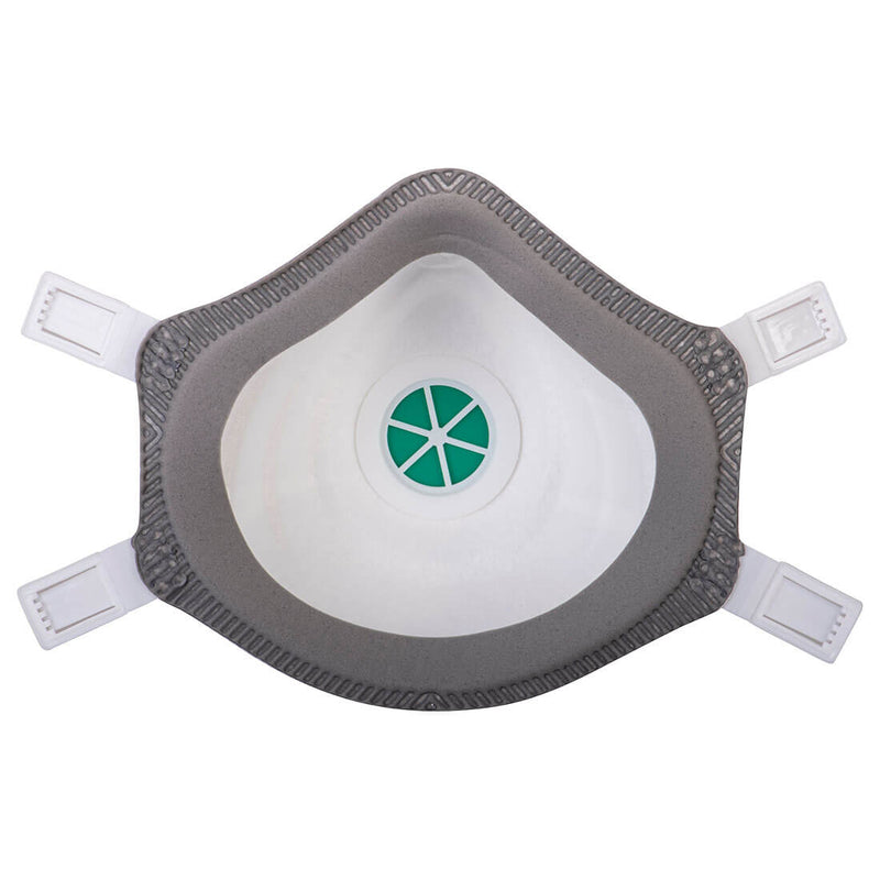 Chargez l'image dans la visionneuse de la galerie, P305 - Masque respiratoire FFP3 haut de gamme (Pk5), Blanc, vue de dos # Couleur_Blanc