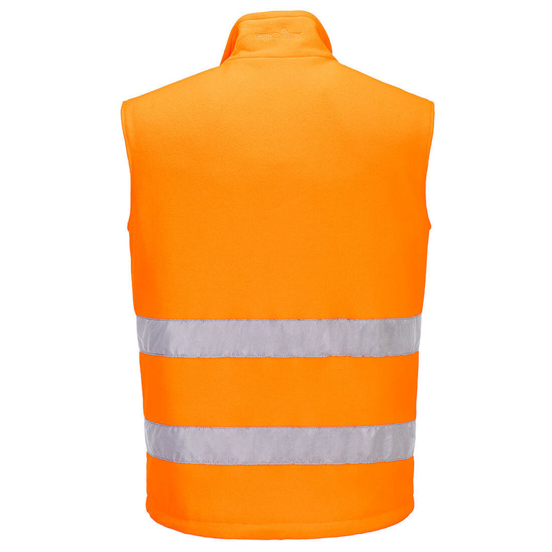 Chargez l'image dans la visionneuse de la galerie, PW231 - Gilet sans Manches Polaire Haute-Visibilité PW2, Orange/Noir, vue de dos # Couleur_Orange/Noir