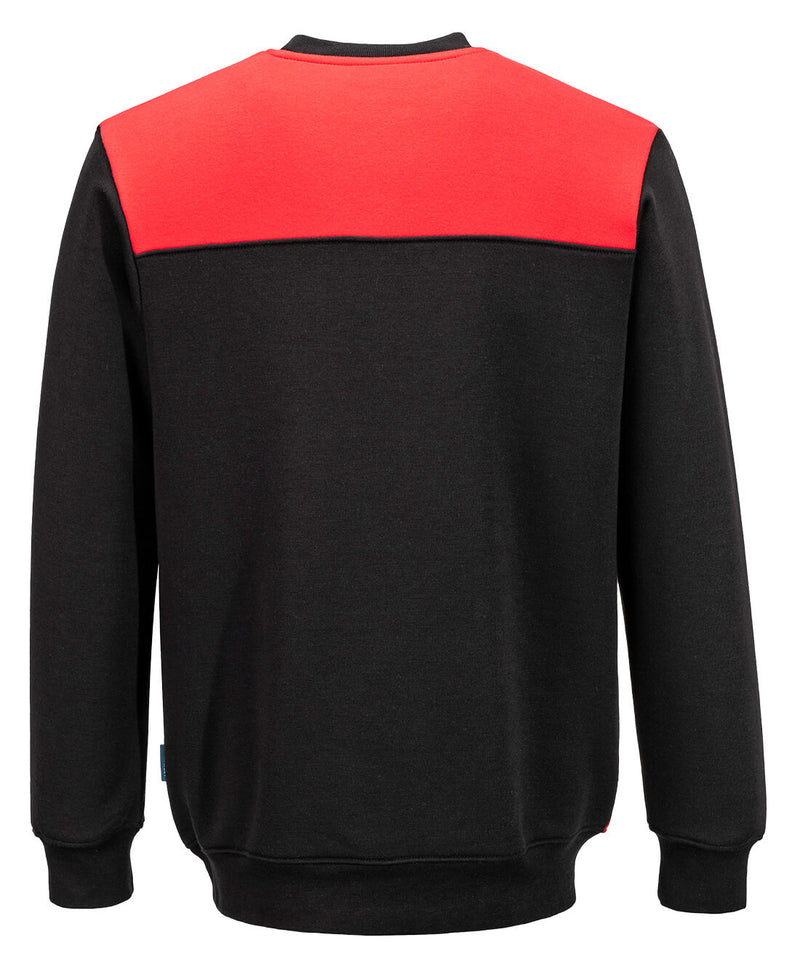 Chargez l'image dans la visionneuse de la galerie, PW273 - Sweat-shirt ras du cou PW2, Noir/Rouge, vue de dos # Couleur_Noir/Rouge