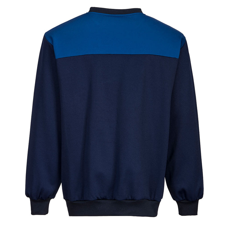 Chargez l'image dans la visionneuse de la galerie, PW273 - Sweat-shirt ras du cou PW2, Marine/Royal, vue de dos # Couleur_Marine/Royal