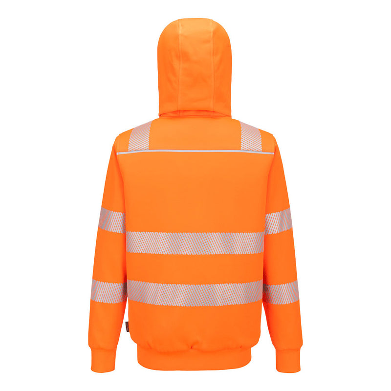 Chargez l'image dans la visionneuse de la galerie, PW321 - Sweat à capuche d'hiver sherpa HV PW3, Orange, vue de dos # Couleur_Orange
