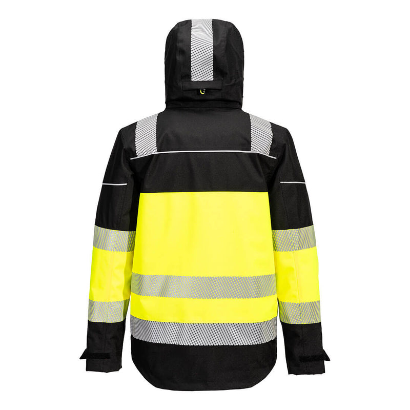 Chargez l'image dans la visionneuse de la galerie, PW368 - Veste de pluie Extreme PW3 HV classe 1, Jaune/Noir, vue de dos # Couleur_Jaune/Noir