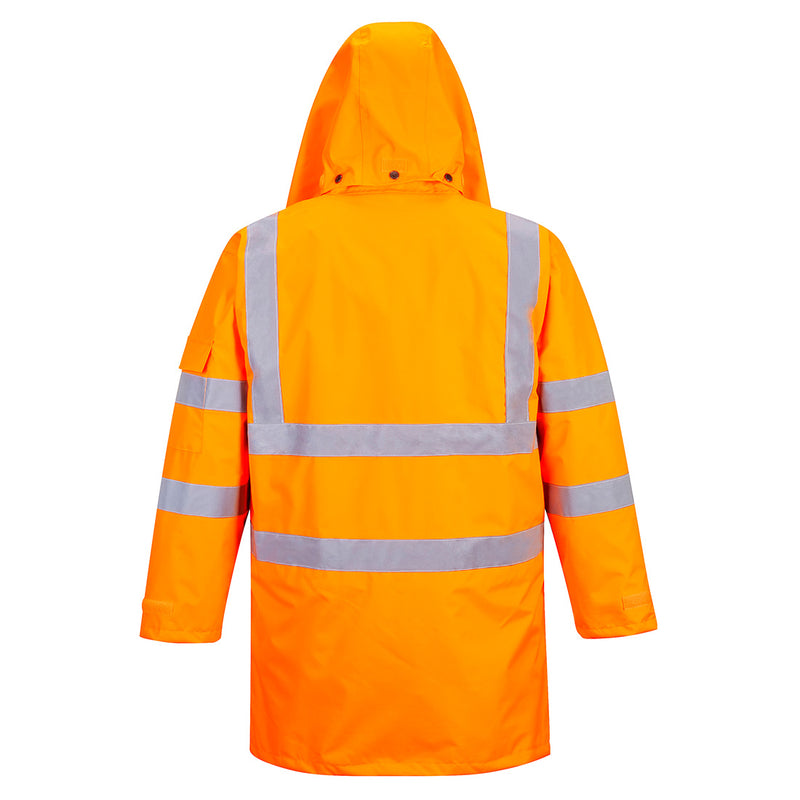 Chargez l'image dans la visionneuse de la galerie, RT27 - Parka Hi-Vis 7-en-1, Orange, vue de dos # Couleur_Orange