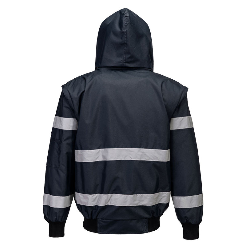 Chargez l'image dans la visionneuse de la galerie, S435 - Blouson Bomber Iona 4-en-1, Marine, vue de dos # Couleur_Marine