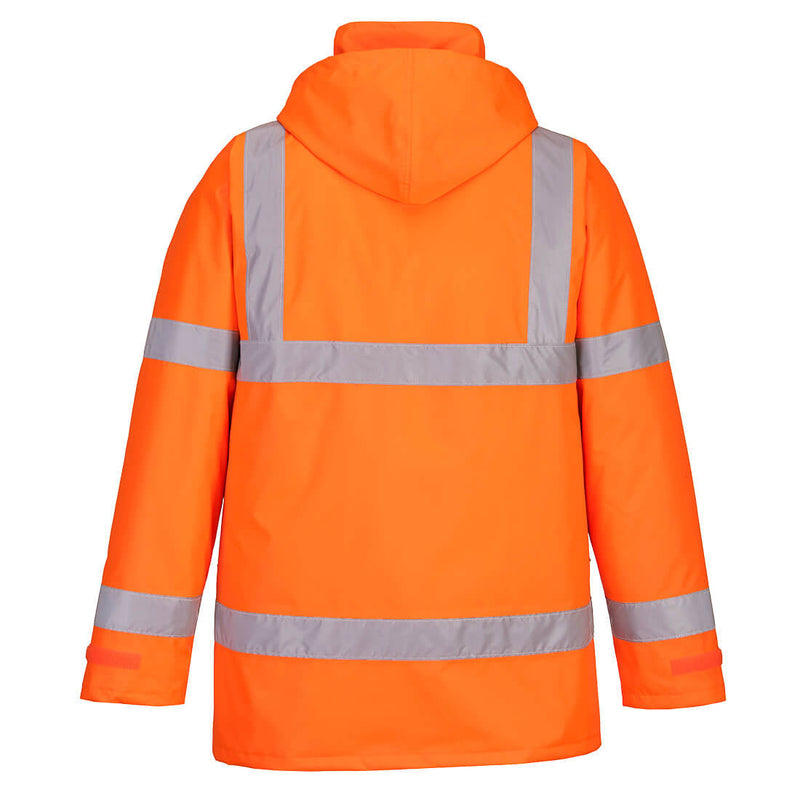 Chargez l'image dans la visionneuse de la galerie, S460 - Parka d'hiver Hi-Vis Traffic, Orange, vue de dos # Couleur_Orange