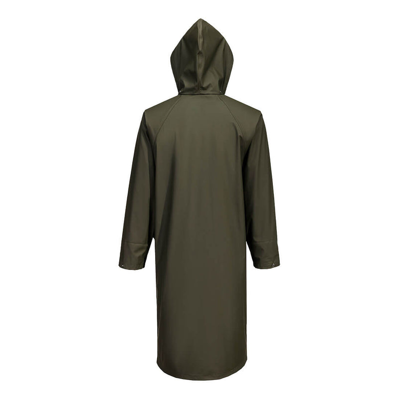 Chargez l'image dans la visionneuse de la galerie, S658 - Manteau long Flexatex, Nuits de forêt, vue de dos # Couleur_Nuits de forêt