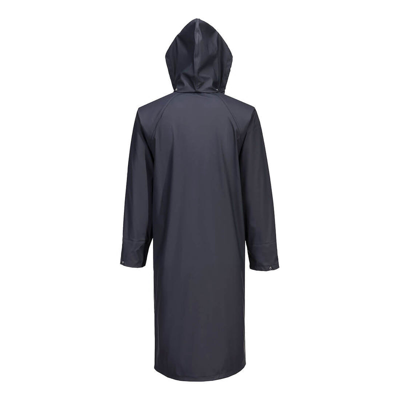 Chargez l'image dans la visionneuse de la galerie, S658 - Manteau long Flexatex, Marine, vue de dos # Couleur_Marine