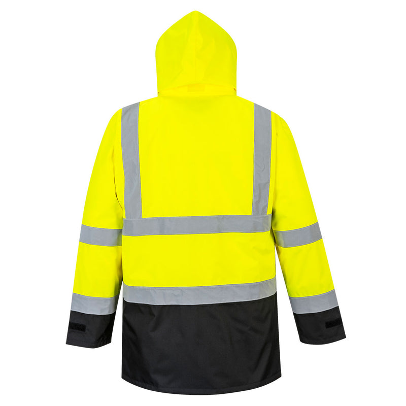 Chargez l'image dans la visionneuse de la galerie, S768 - Parka Bicolore Executive 5-en-1, Jaune/Noir, vue de dos # Couleur_Jaune/Noir