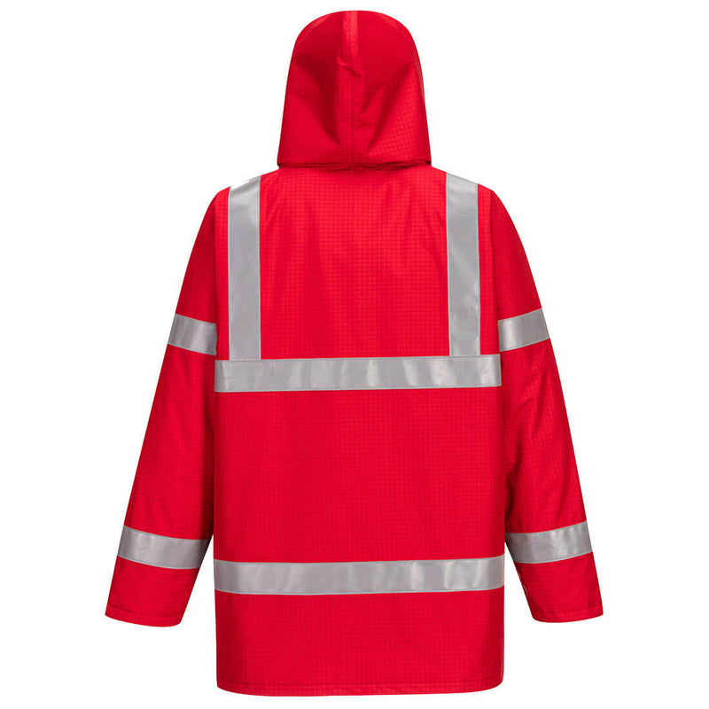 Chargez l'image dans la visionneuse de la galerie, S785 - Parka FR anti-statique Bizflame, Rouge, vue de dos # Couleur_Rouge