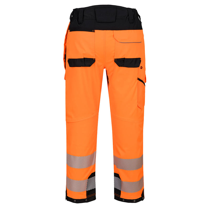 Chargez l'image dans la visionneuse de la galerie, T142-Pantalon travail en hauteur HV PW3, Orange/Noir, vue de dos # Couleur_Orange/Noir