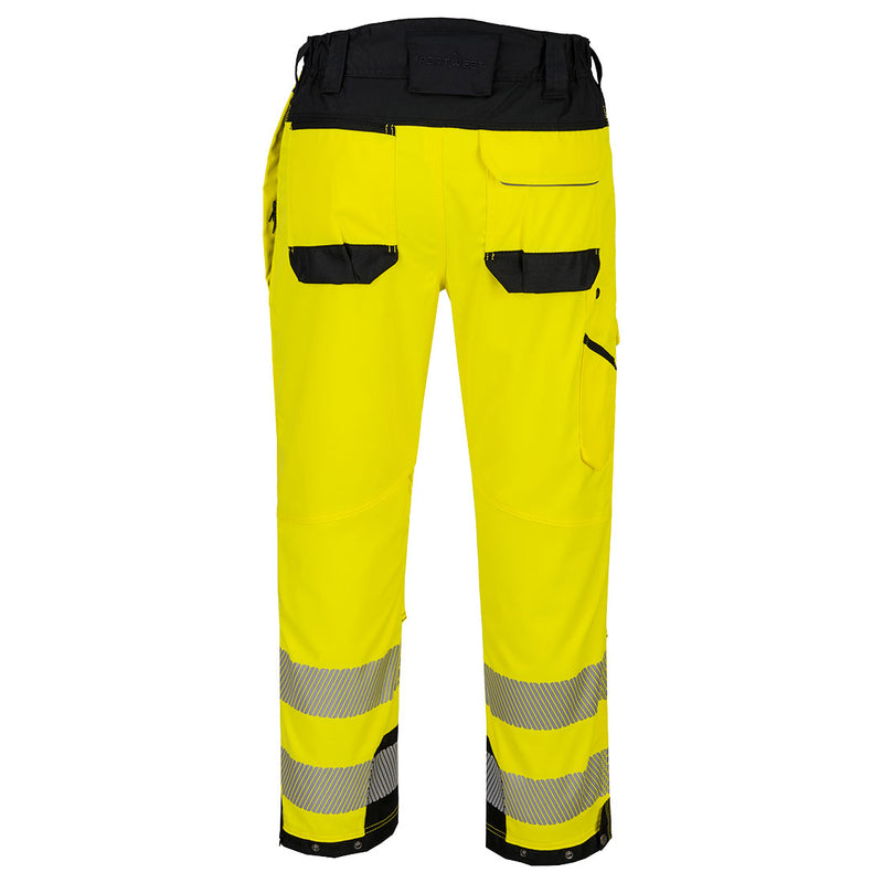 Chargez l'image dans la visionneuse de la galerie, T142-Pantalon travail en hauteur HV PW3, Jaune/Noir, vue de dos # Couleur_Jaune/Noir