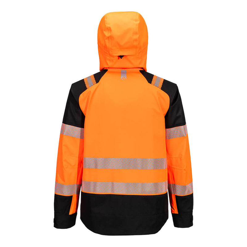Chargez l'image dans la visionneuse de la galerie, T161-Veste de pluie HVé PW3 à enfiler (3 couches), Orange/Noir, vue de dos # Couleur_Orange/Noir