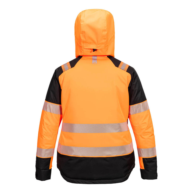 Chargez l'image dans la visionneuse de la galerie, T162-Parka HV Femmes PW3, Orange/Noir, vue de dos # Couleur_Orange/Noir