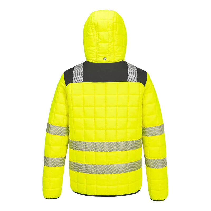 Chargez l'image dans la visionneuse de la galerie, T165-Veste hybride baffle HV PW3, Jaune/Noir, vue de dos # Couleur_Jaune/Noir