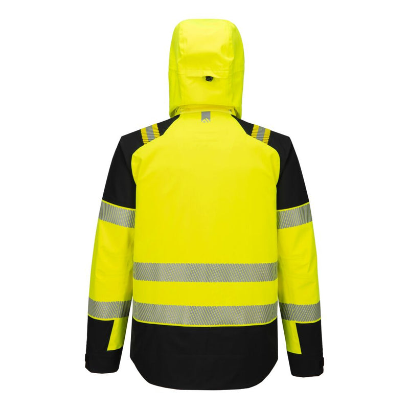 Chargez l'image dans la visionneuse de la galerie, T166 - Veste de pluie HV PW3 (3L), Jaune/Noir, vue de dos # Couleur_Jaune/Noir