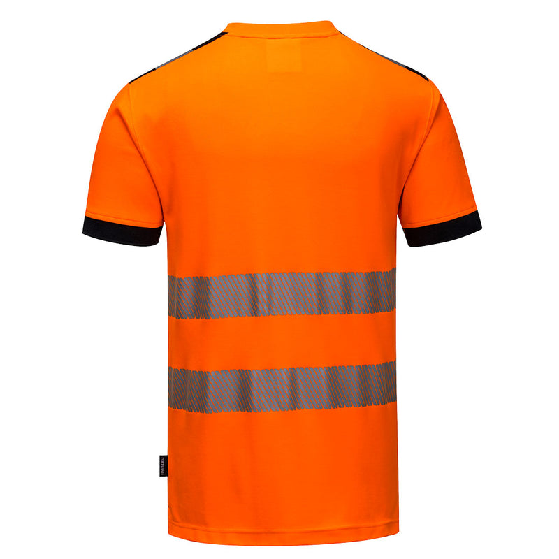 Chargez l'image dans la visionneuse de la galerie, T181 - T-Shirt HV PW3, Orange/Noir, vue de dos # Couleur_Orange/Noir