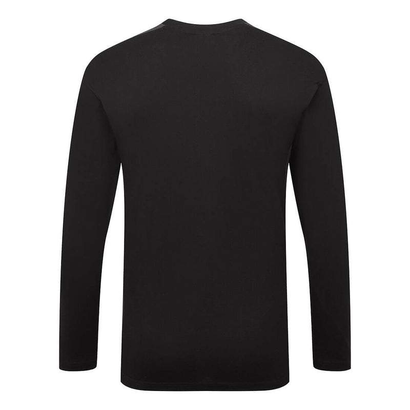 Chargez l'image dans la visionneuse de la galerie, W1664-T-Shirt Bicolore Manches Longues Confortable et Stylé, Noir/Gris, vue de dos # Couleur_Noir/Gris