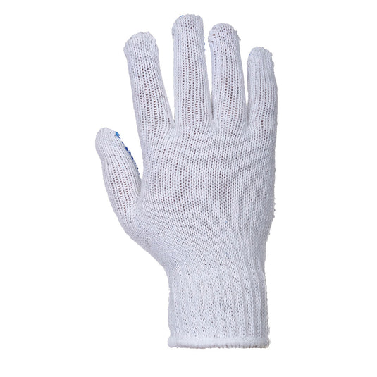 A111 - Gant Classique Tricoté Picots PVC, Blanc/Bleu, vue de dos 