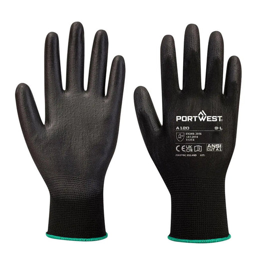 Gant enduit A120WHRL - détail enduction PU paume