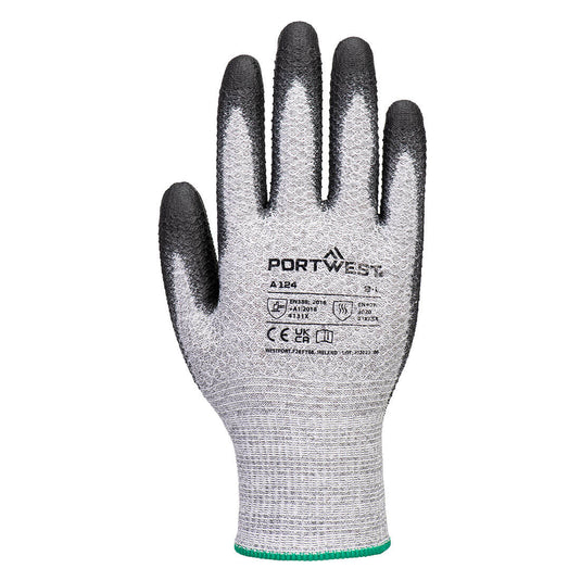A124 - Gant Grip 13 PU Diamond knit (Pack 12), Gris/Noir, vue de dos 