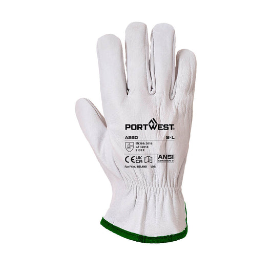 A260 - Gant Driver cuir Ovin, Gris, vue de dos 