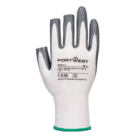A311 - Gant Grip 13 en nitrile (12 paires), Blanc/Gris, vue de dos 